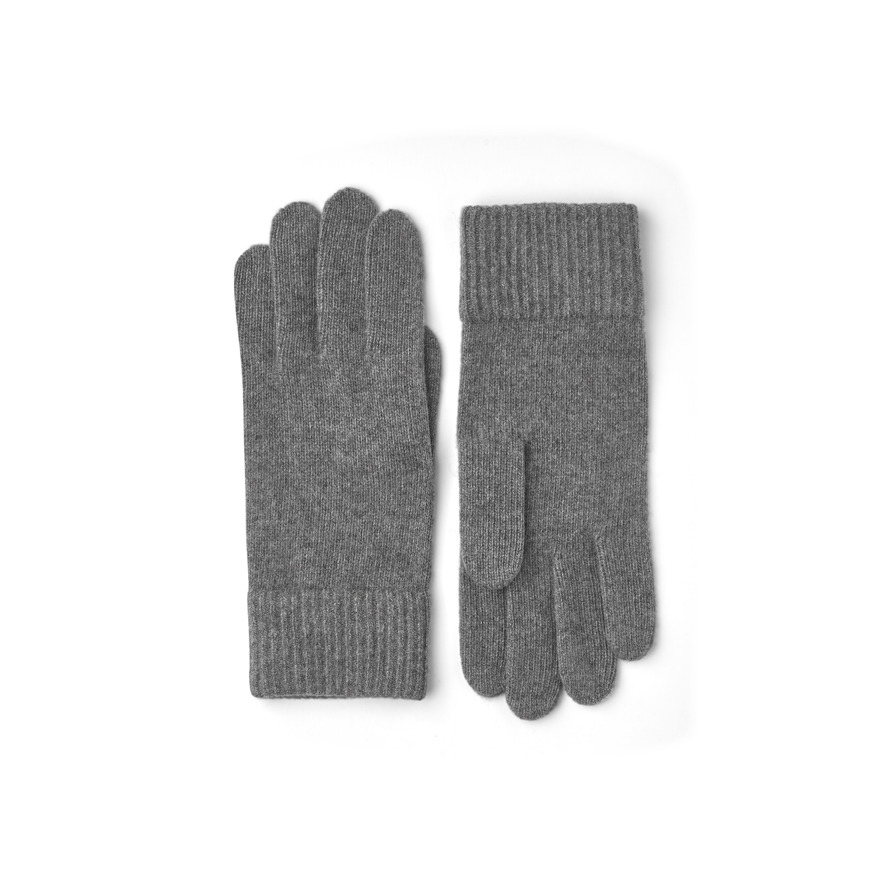 Gray knitted cashmere glove