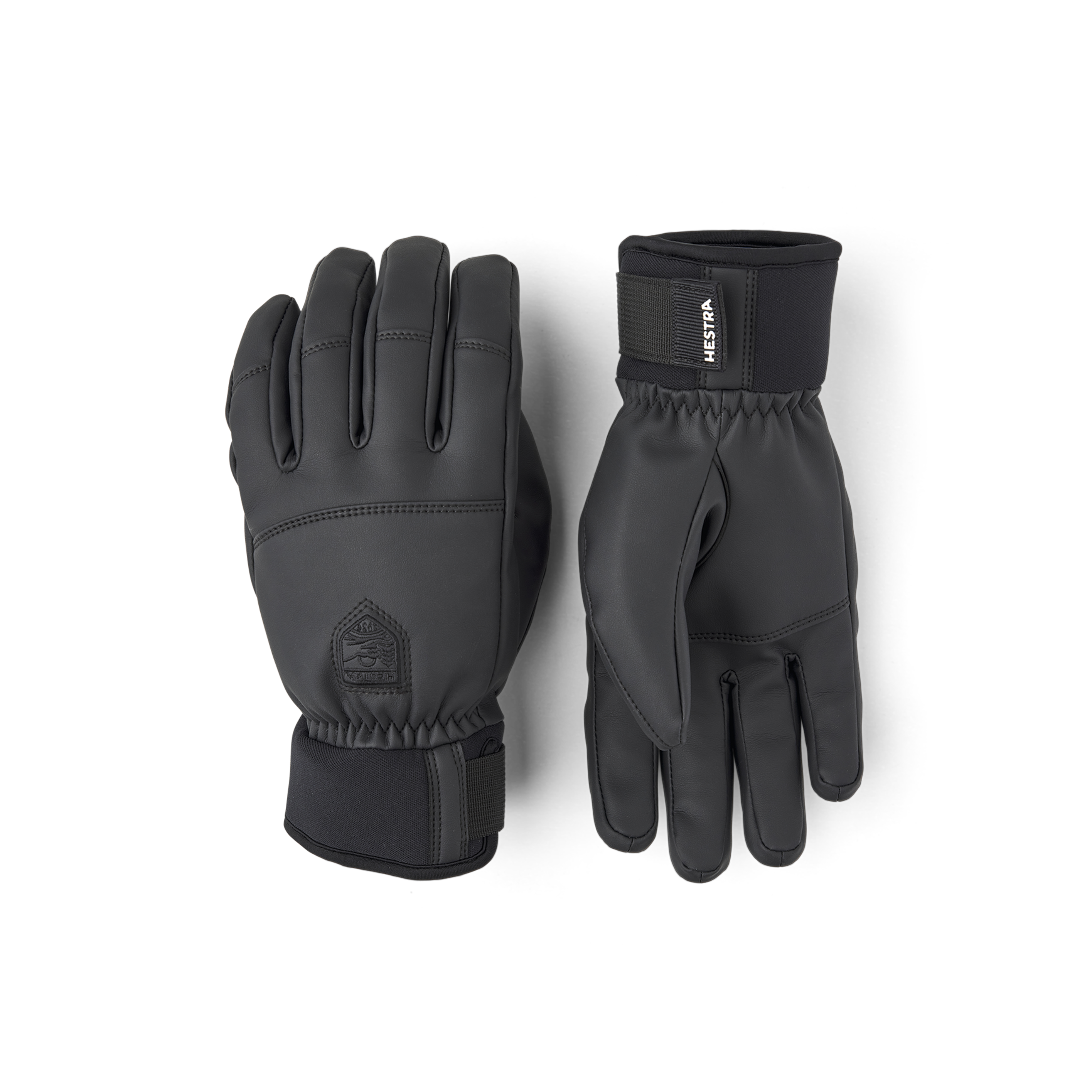 Black ski glove in vegan leather