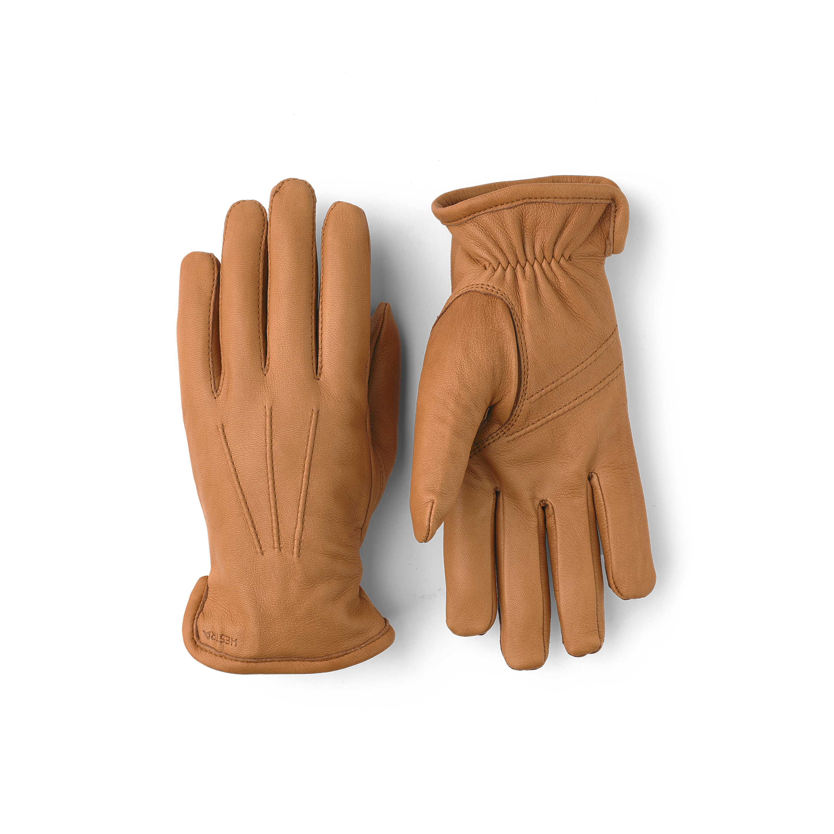 Light brown machine-sewn deerskin glove