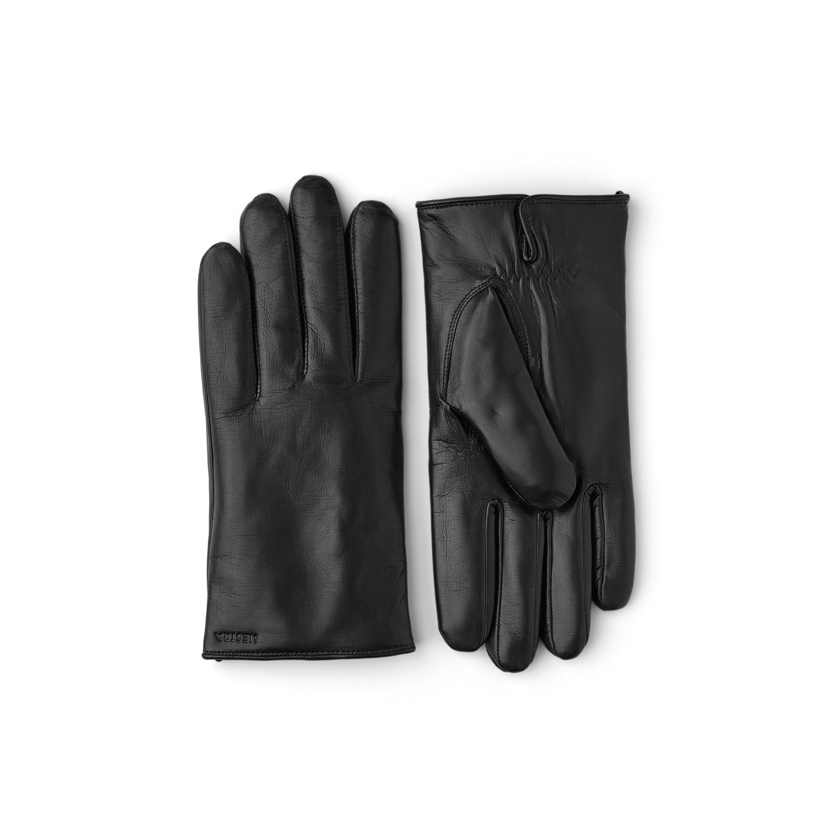 Black machine-sewn hairsheep leather glove