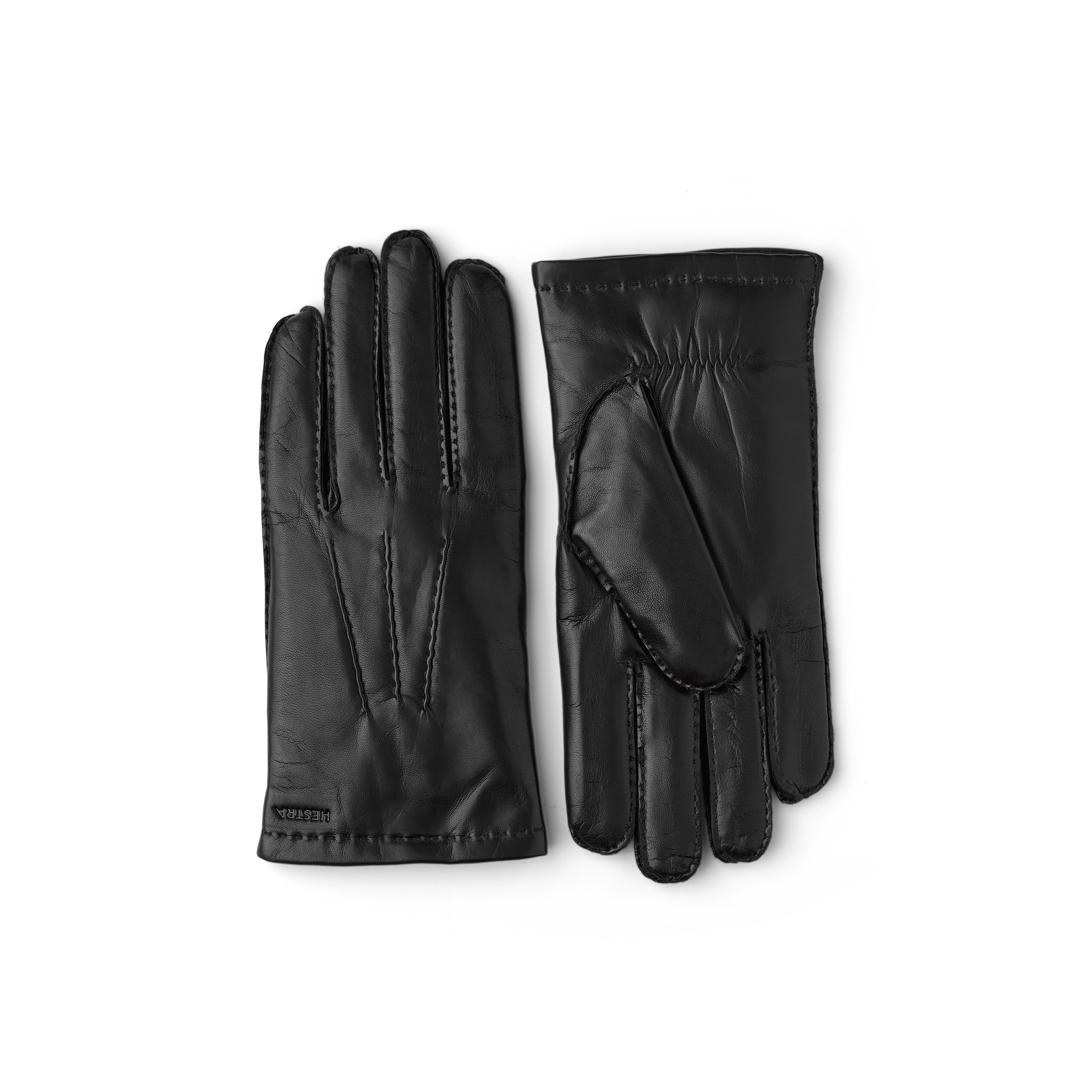Black hand-sewn hairsheep leather glove