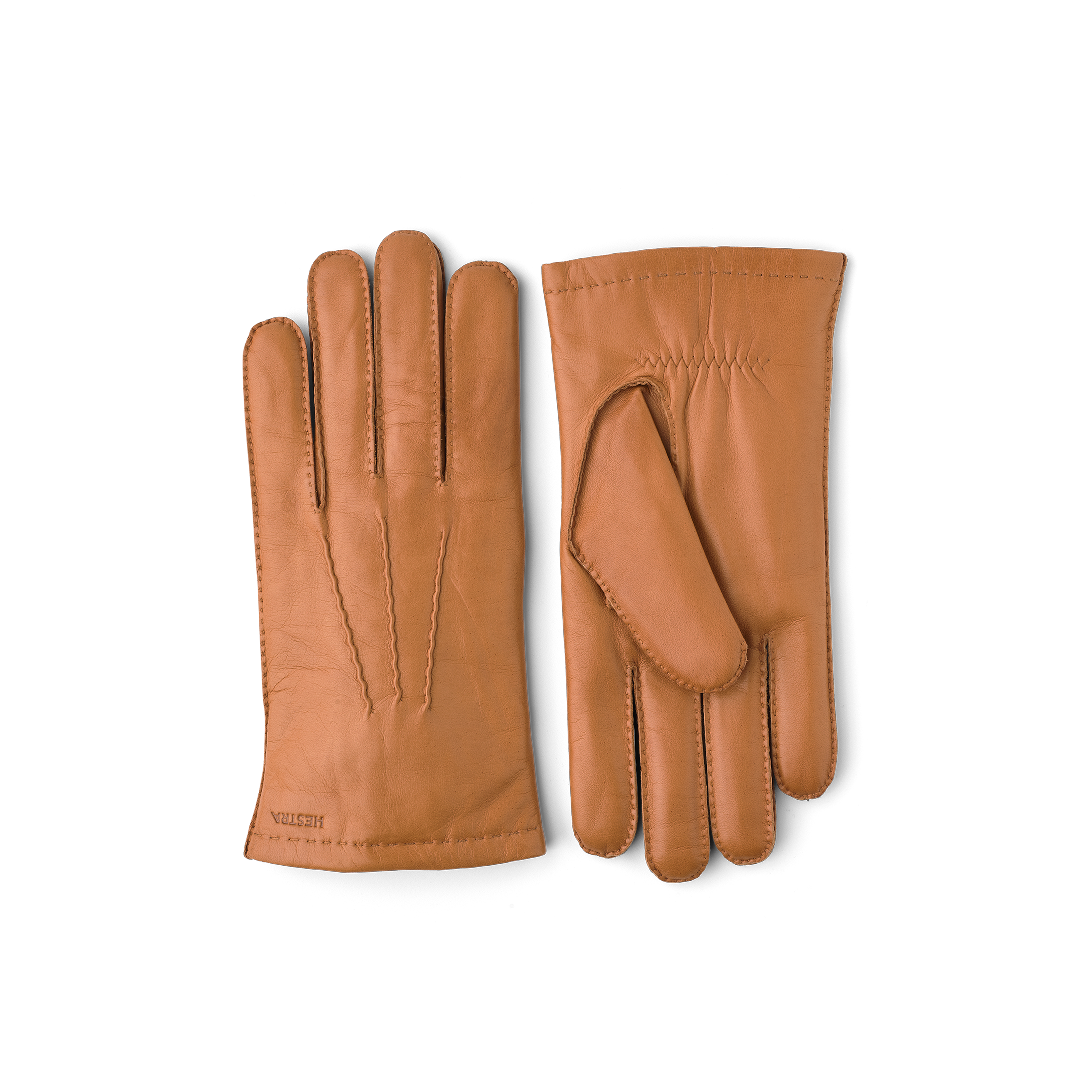 Light brownish-yellow hand-sewn hairsheep leather glove