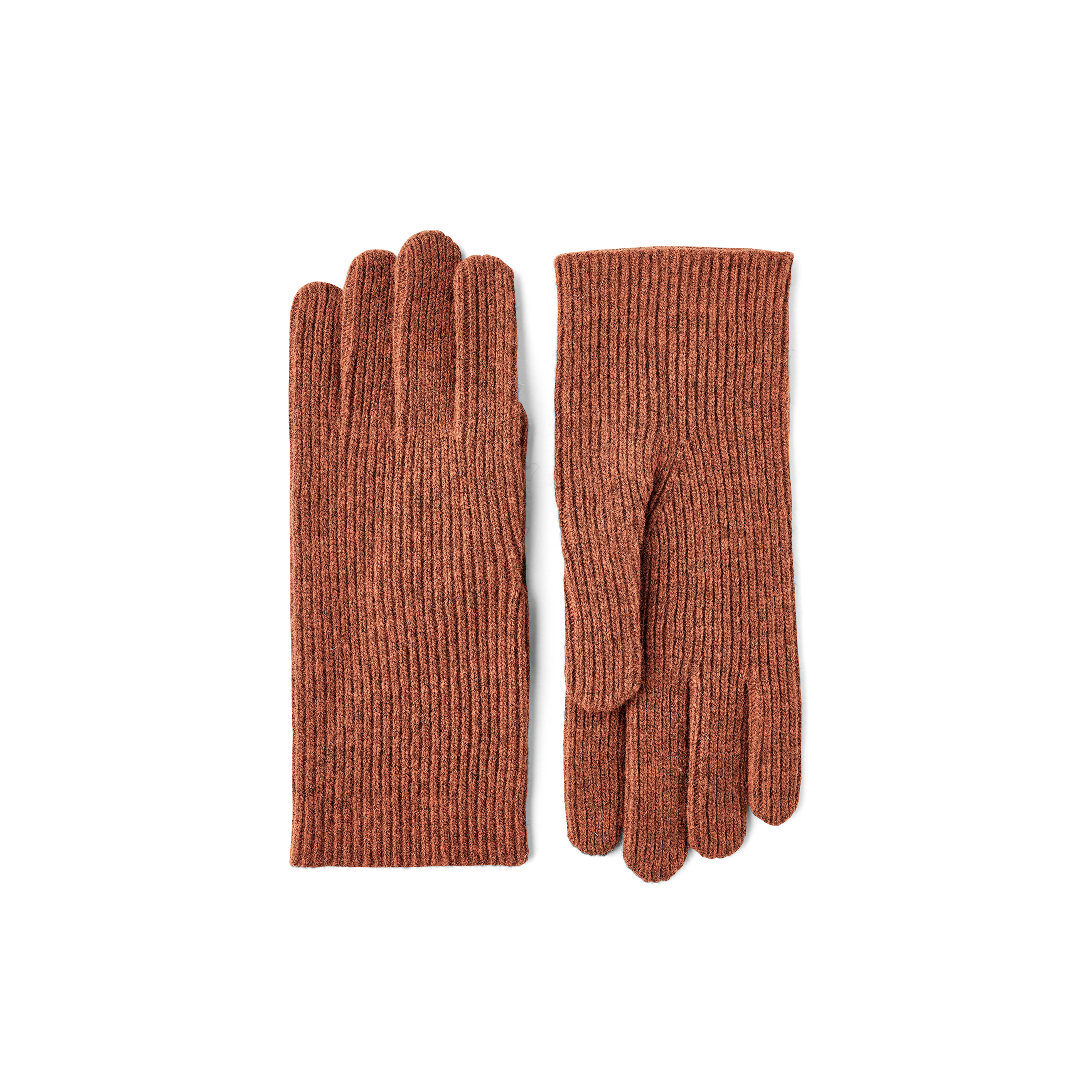 Brick red glove in wool blend