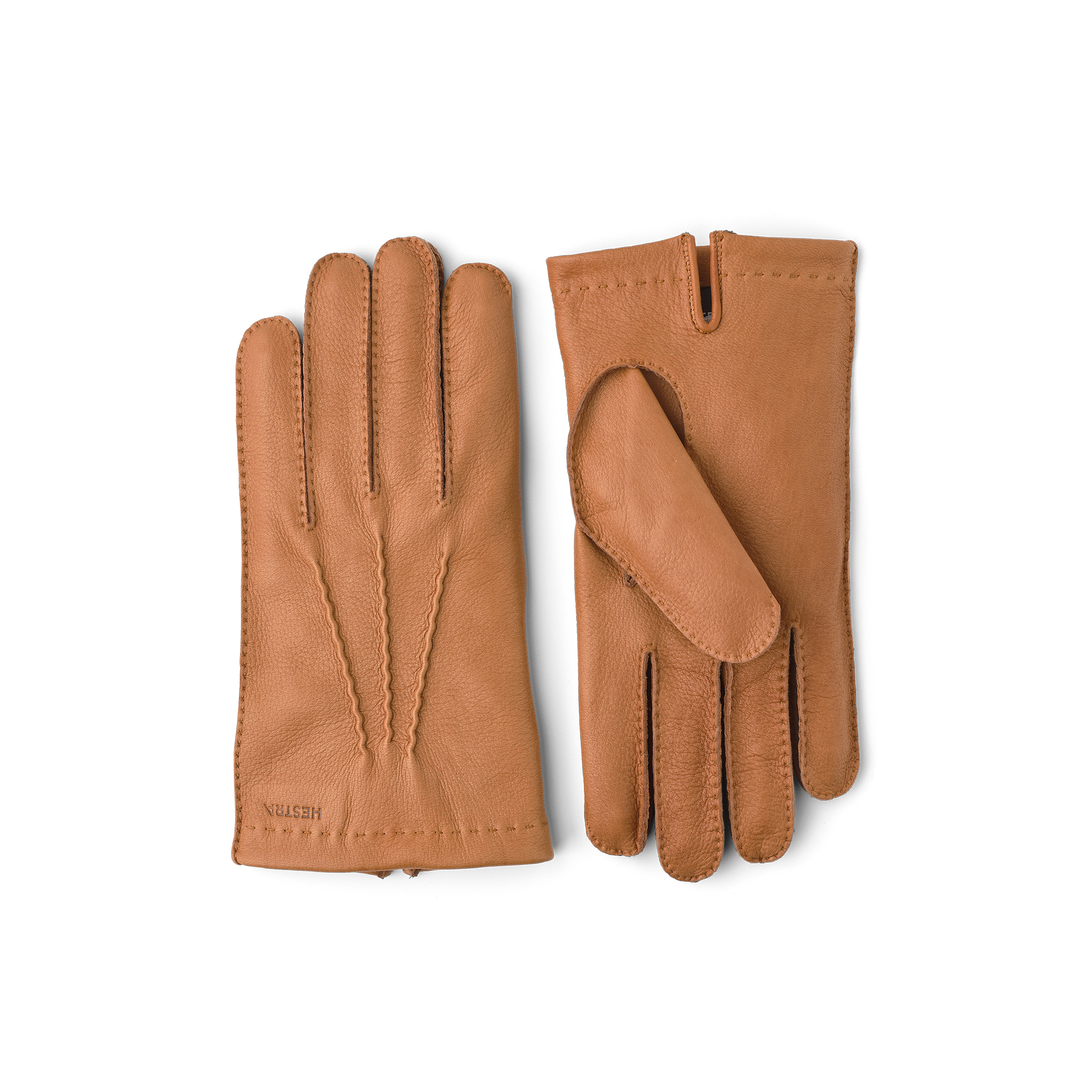 Light brown hand-sewn deerskin glove
