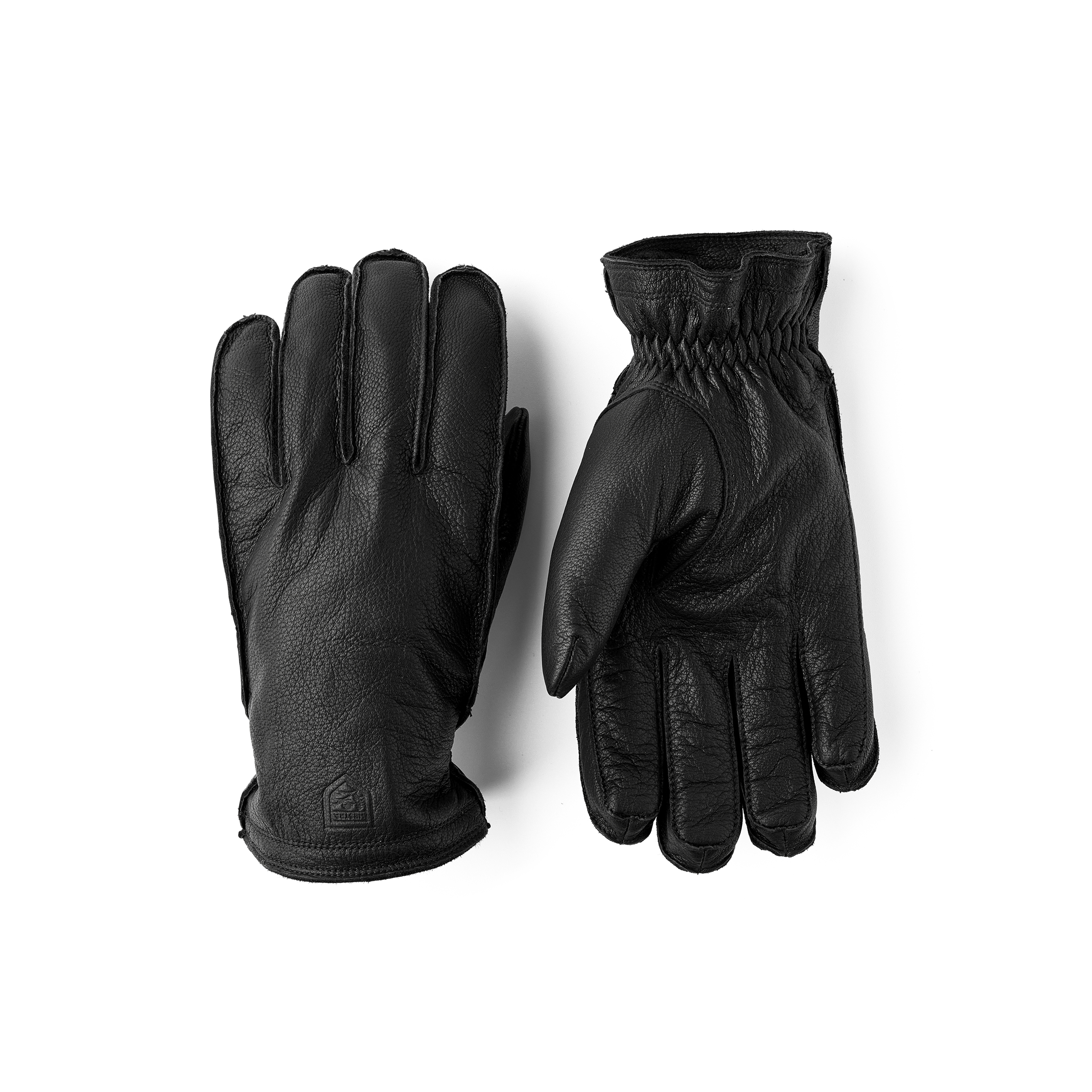 Black machine-sewn goat leather glove