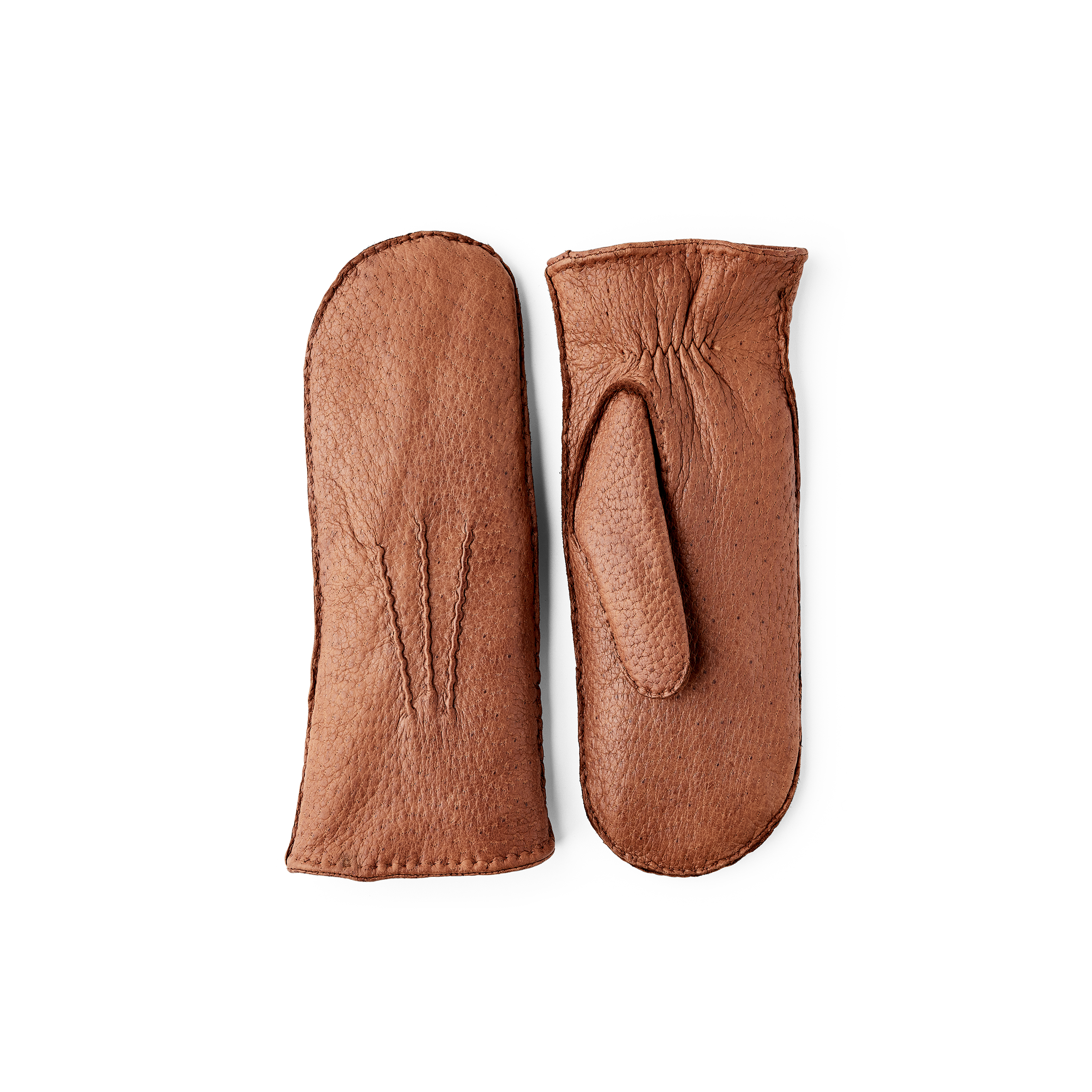 Light brown hand-sewn peccary leather mitten