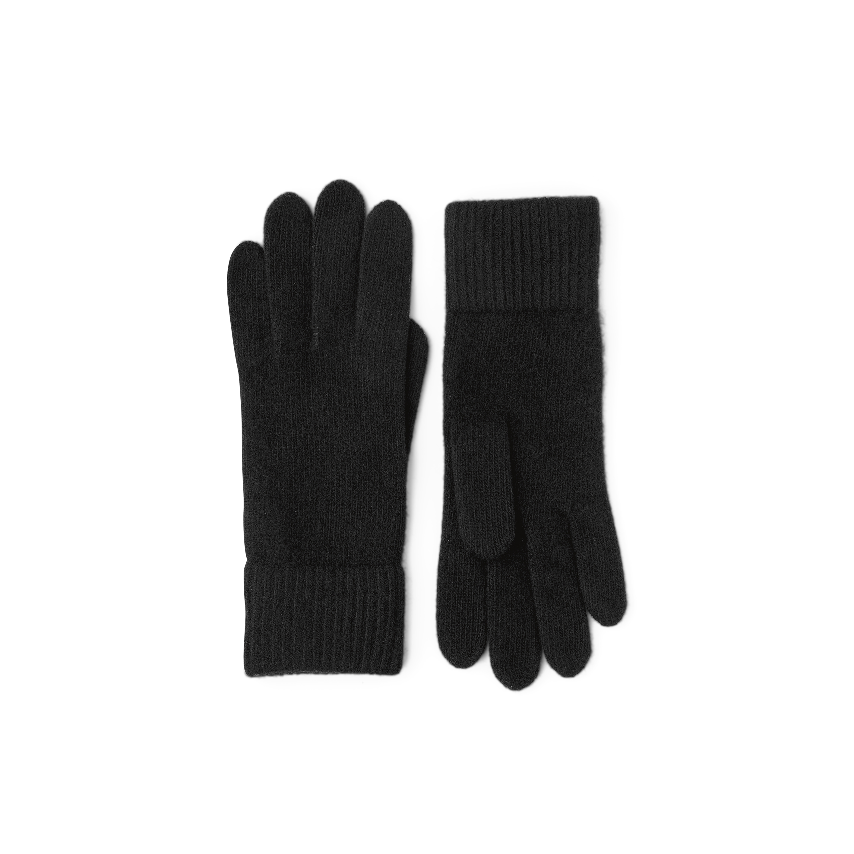 Black knitted cashmere glove