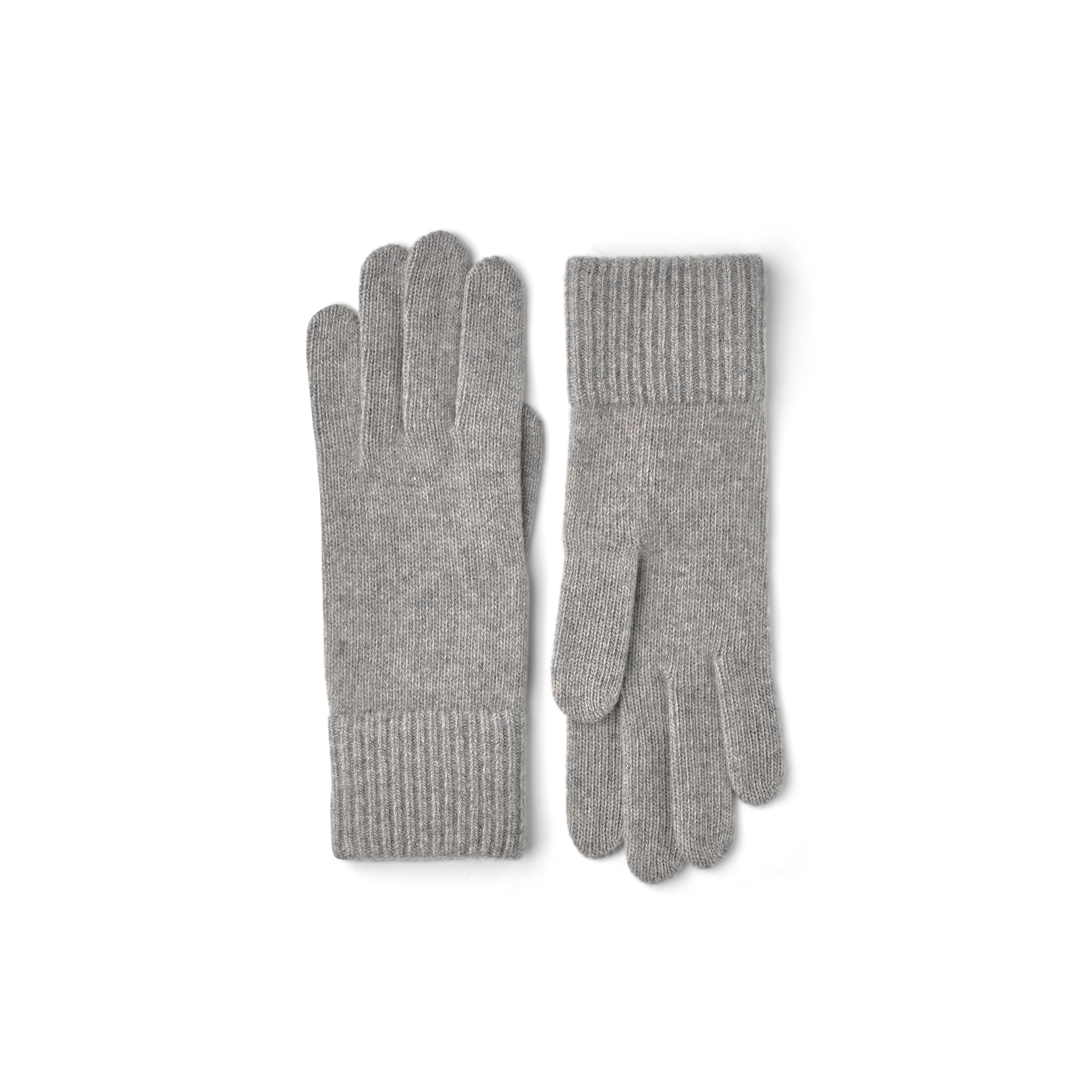 Light gray knitted cashmere glove