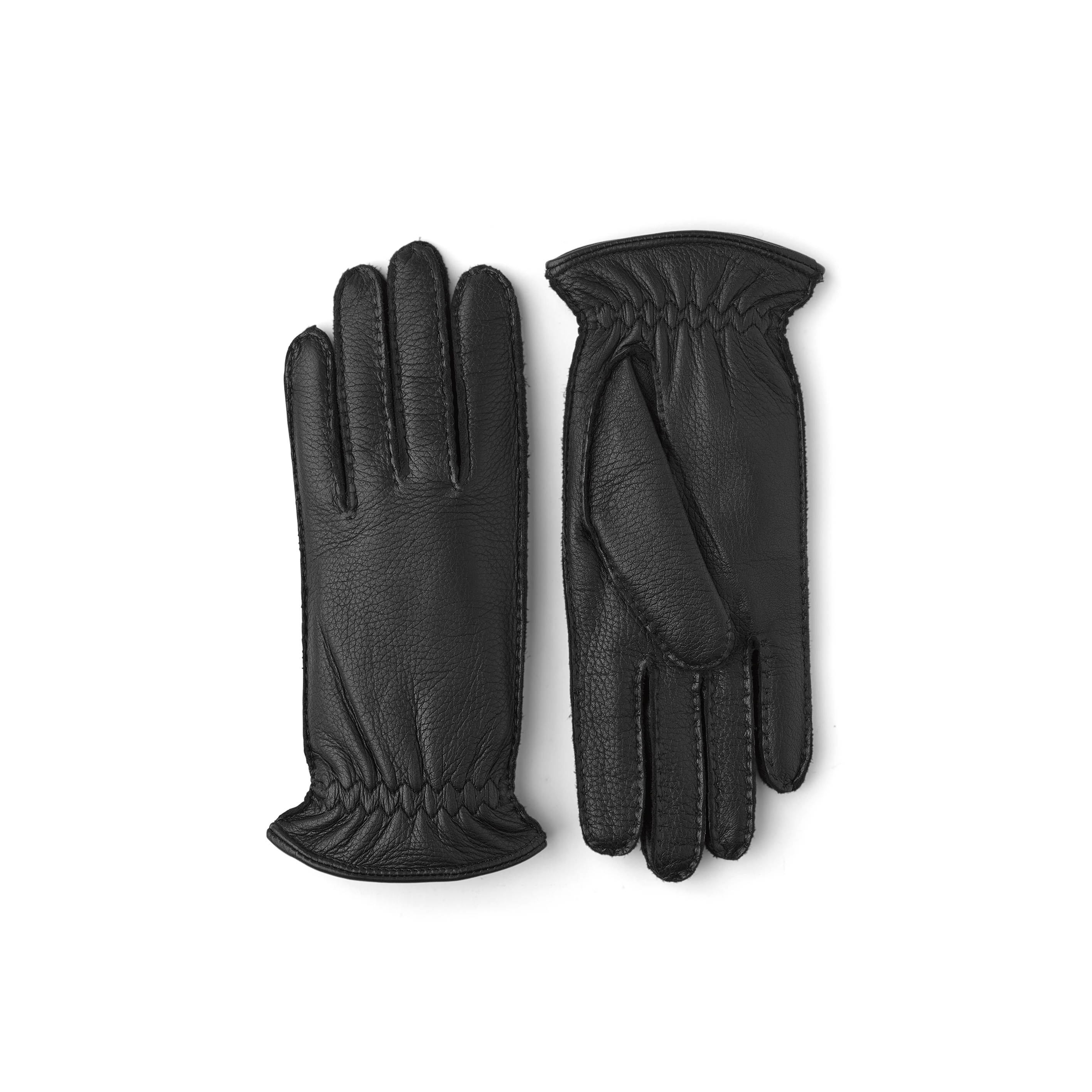 Black hand-sewn elk leather glove