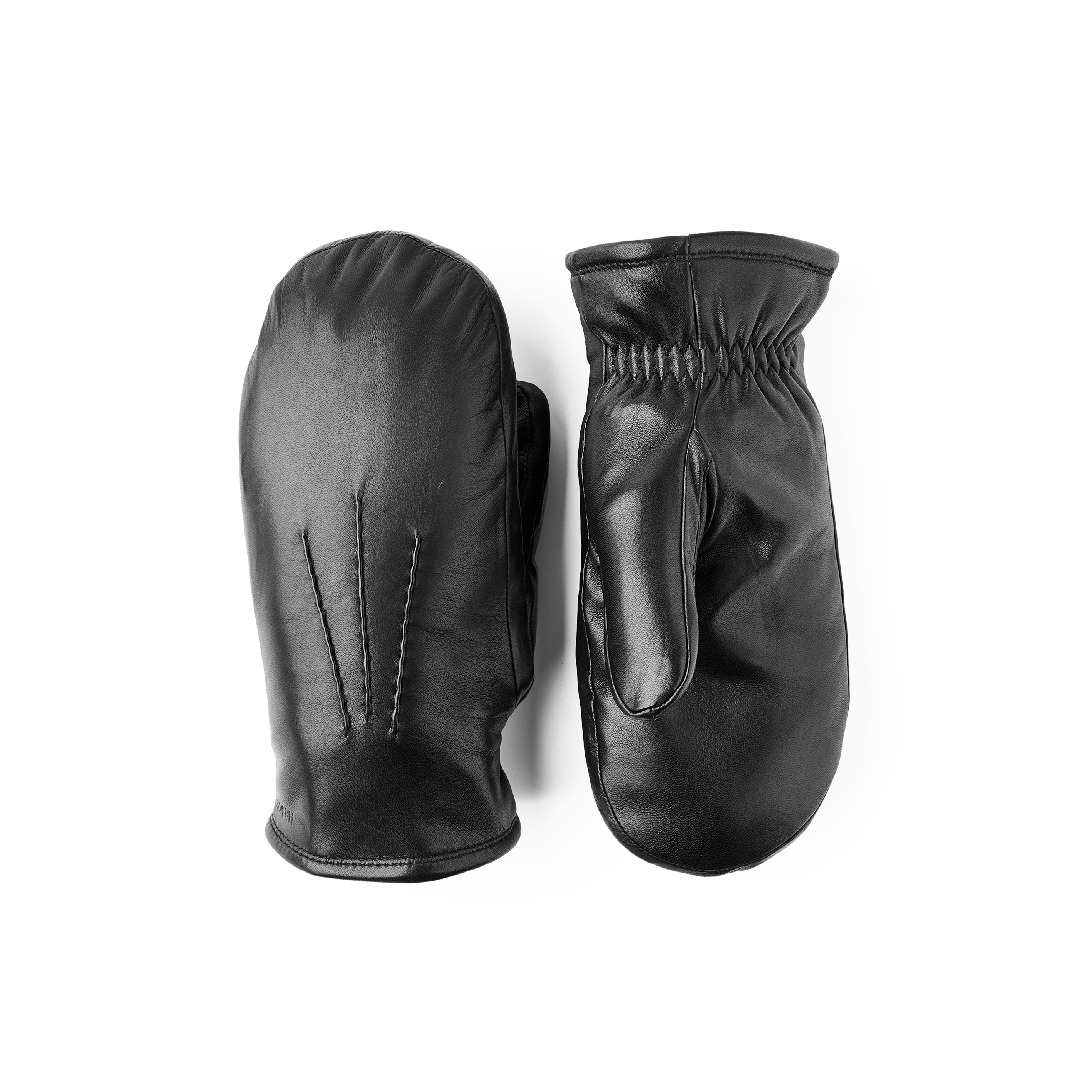 Black hairsheep leather mitten