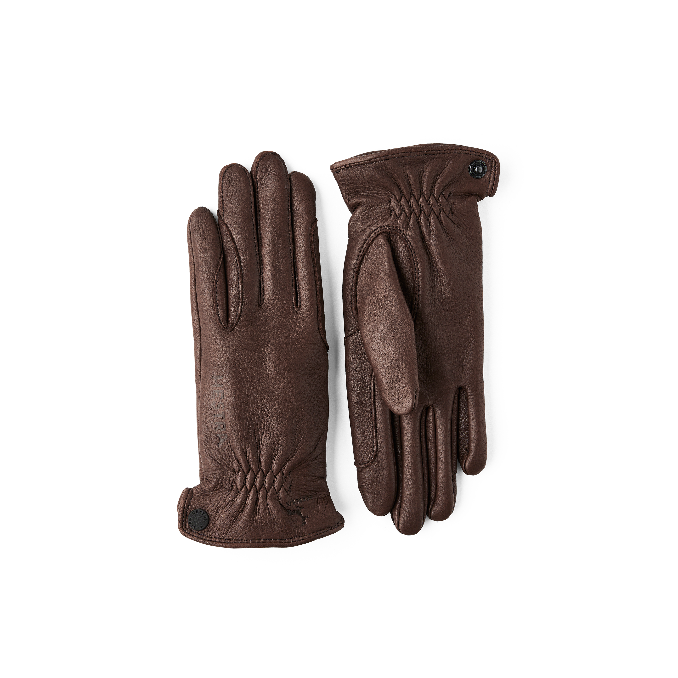 Dark brown deerskin riding glove