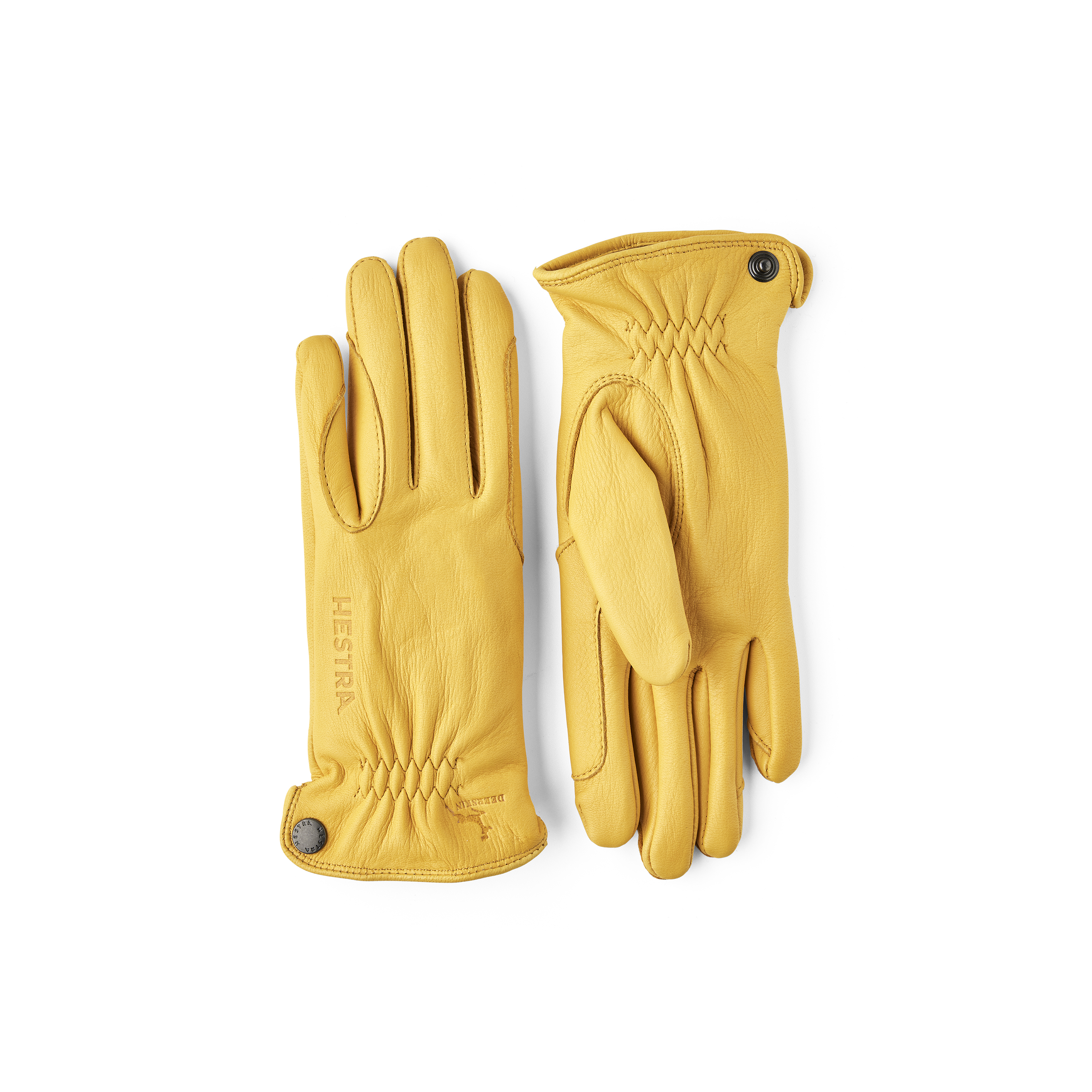 Yellow deerskin riding glove