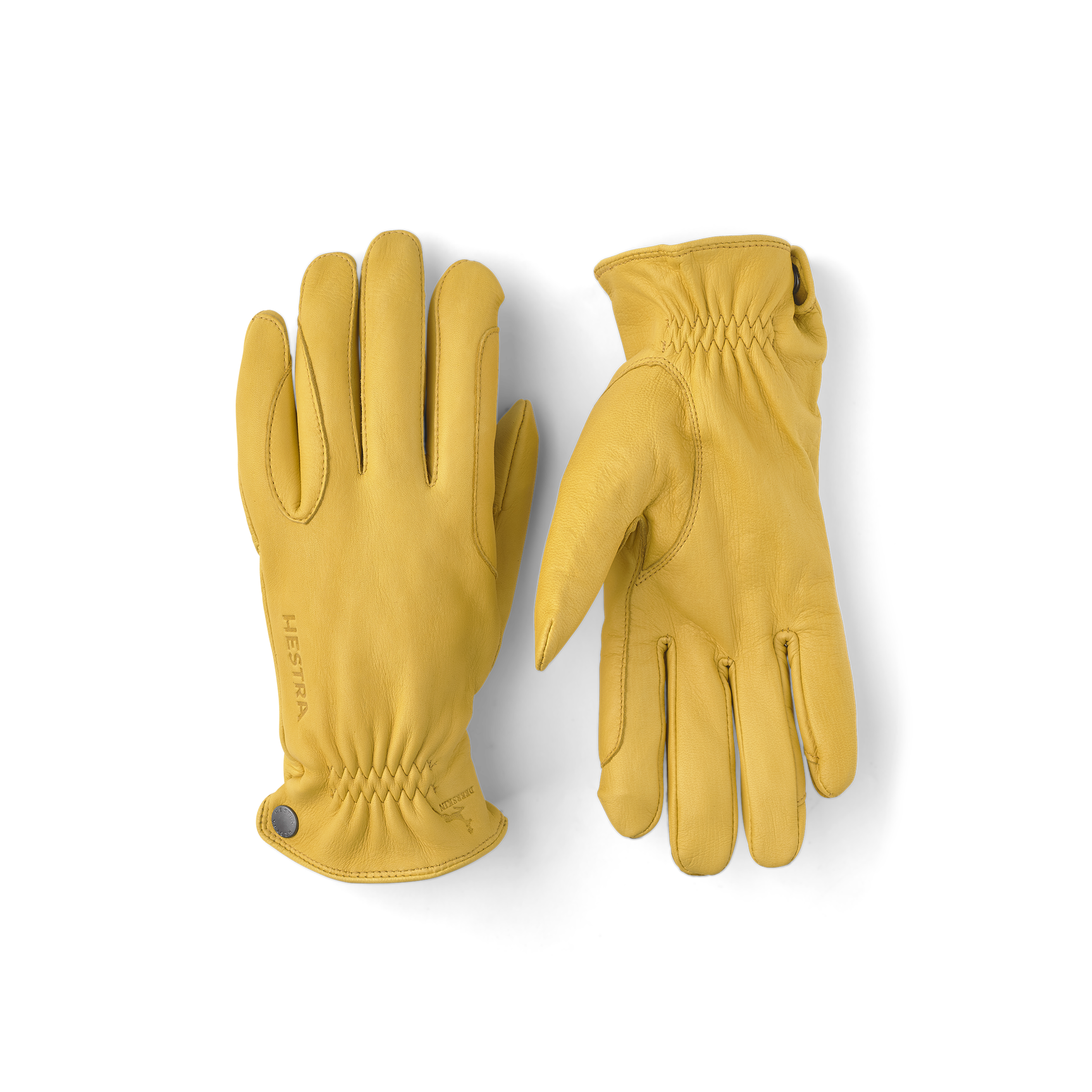 Yellow deerskin riding glove