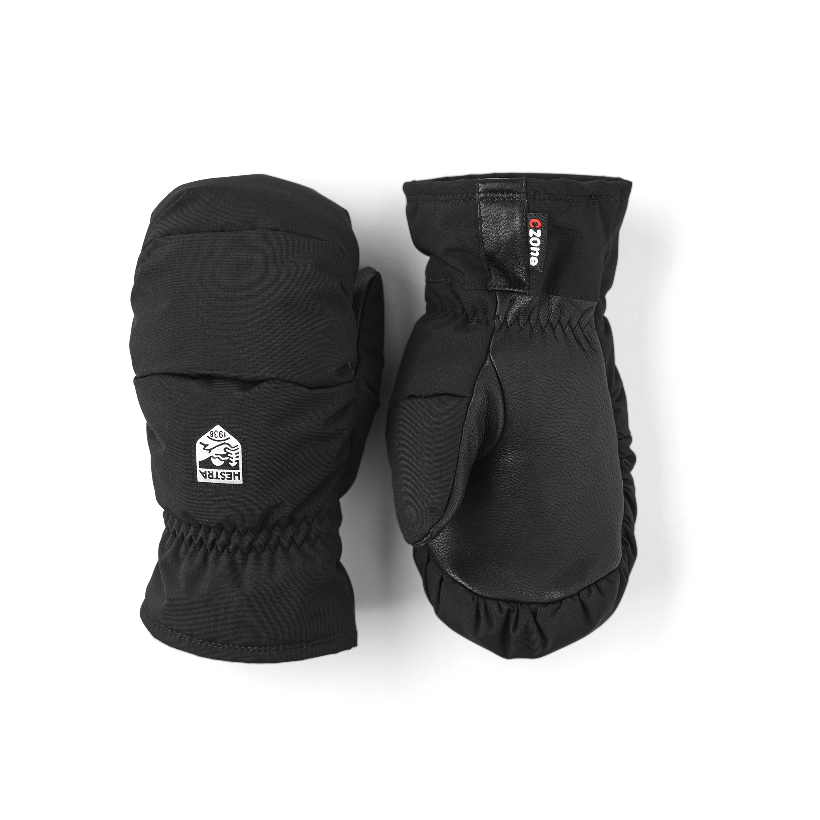 Black mitten with goat leather palm