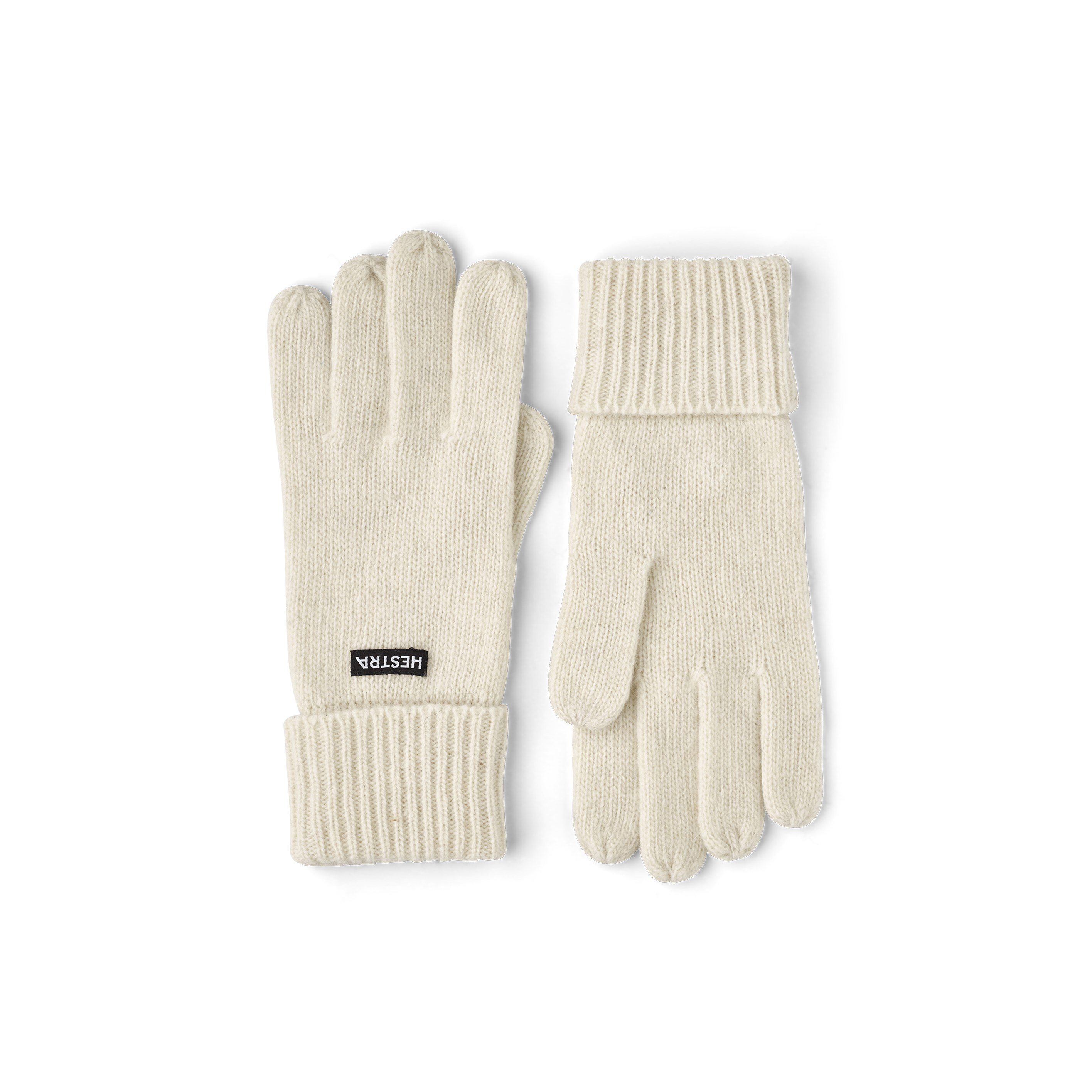 White knitted glove in wool and cashmere mix