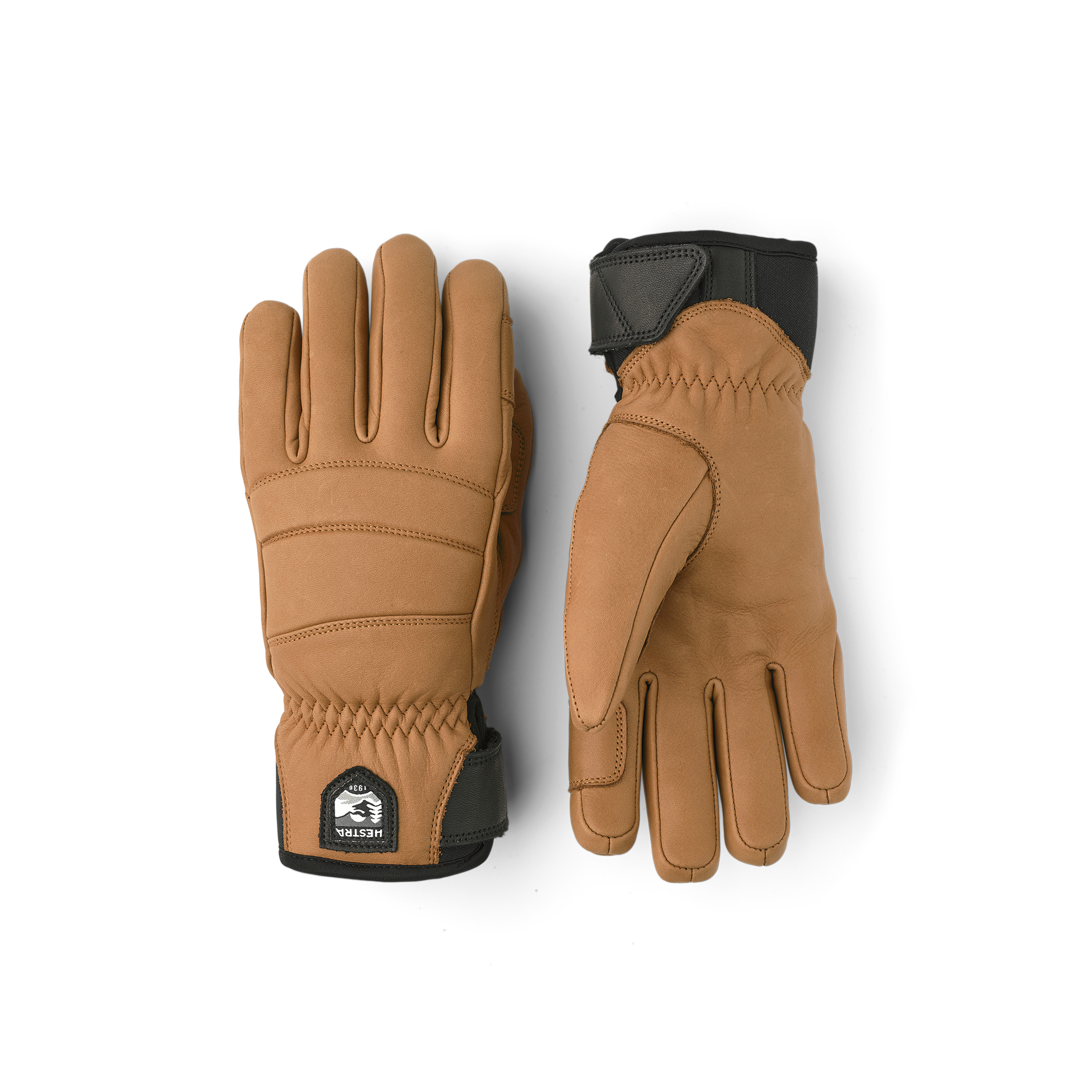 Light brown cow hide ski glove