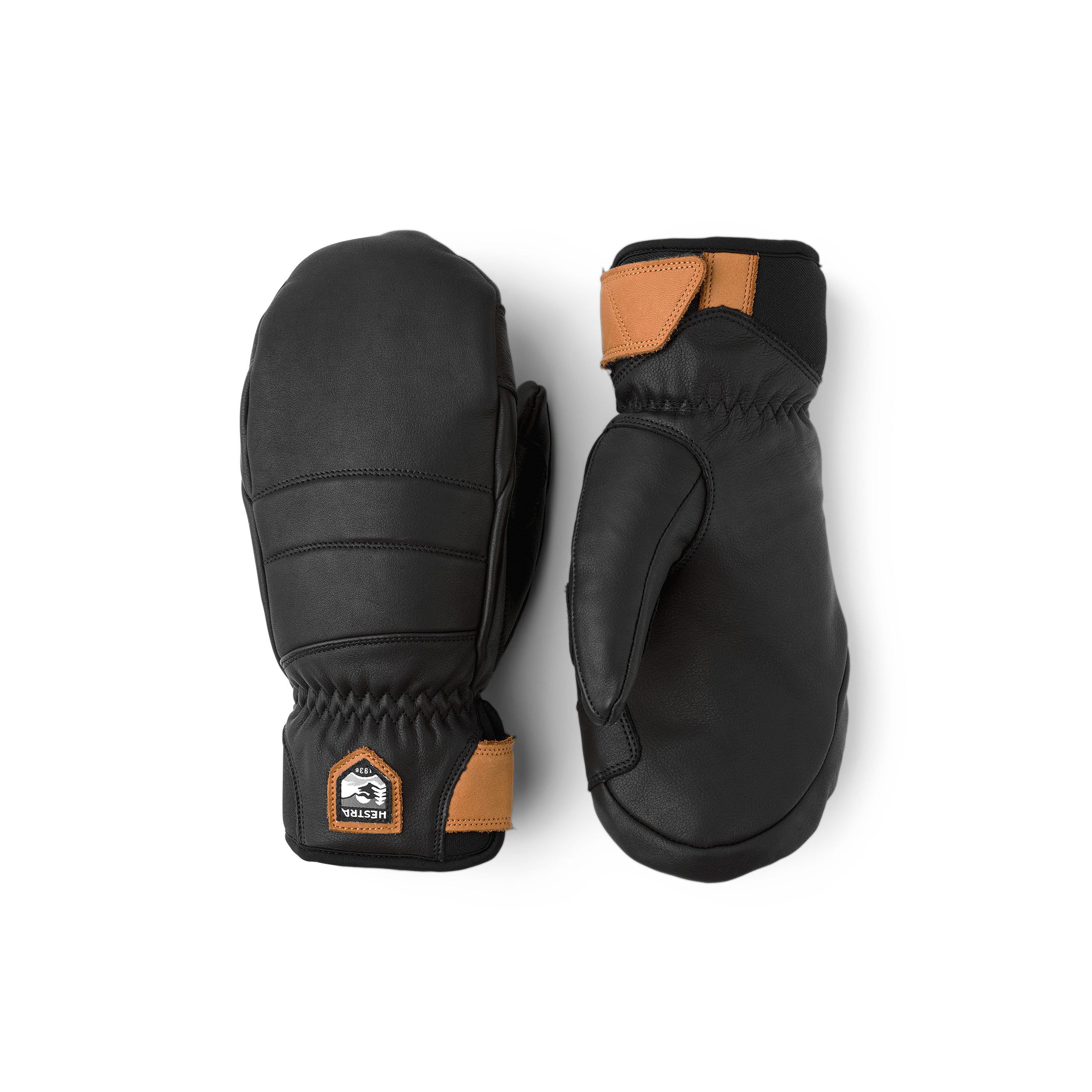 Black cow hide mitten