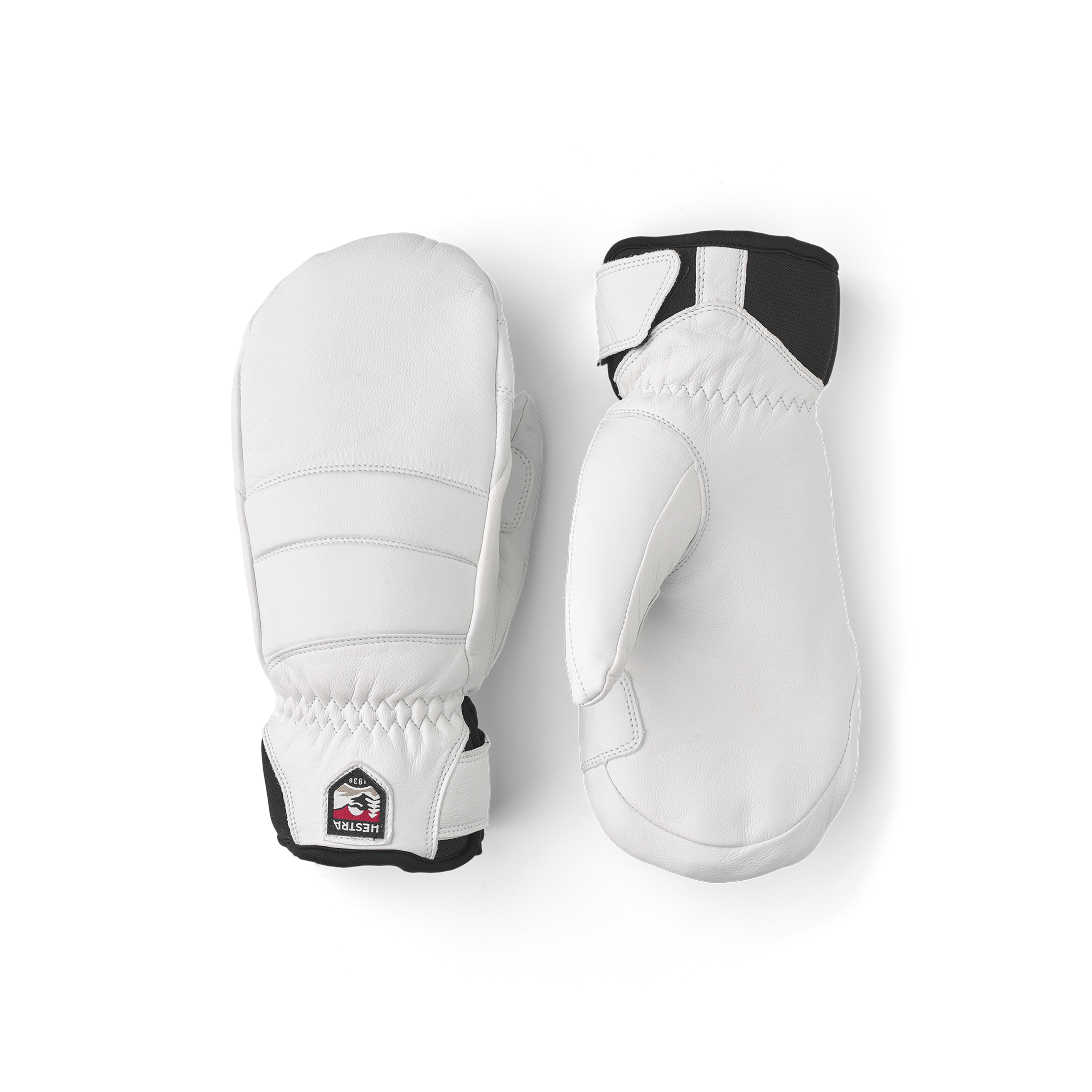 White cow hide mitten