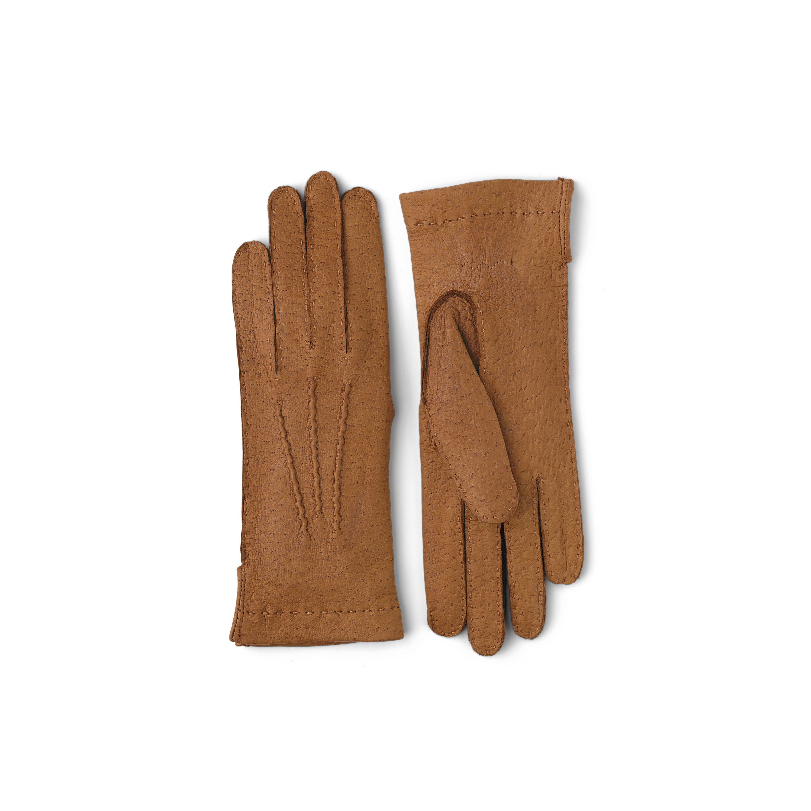 Light brown hand-sewn peccary leather glove