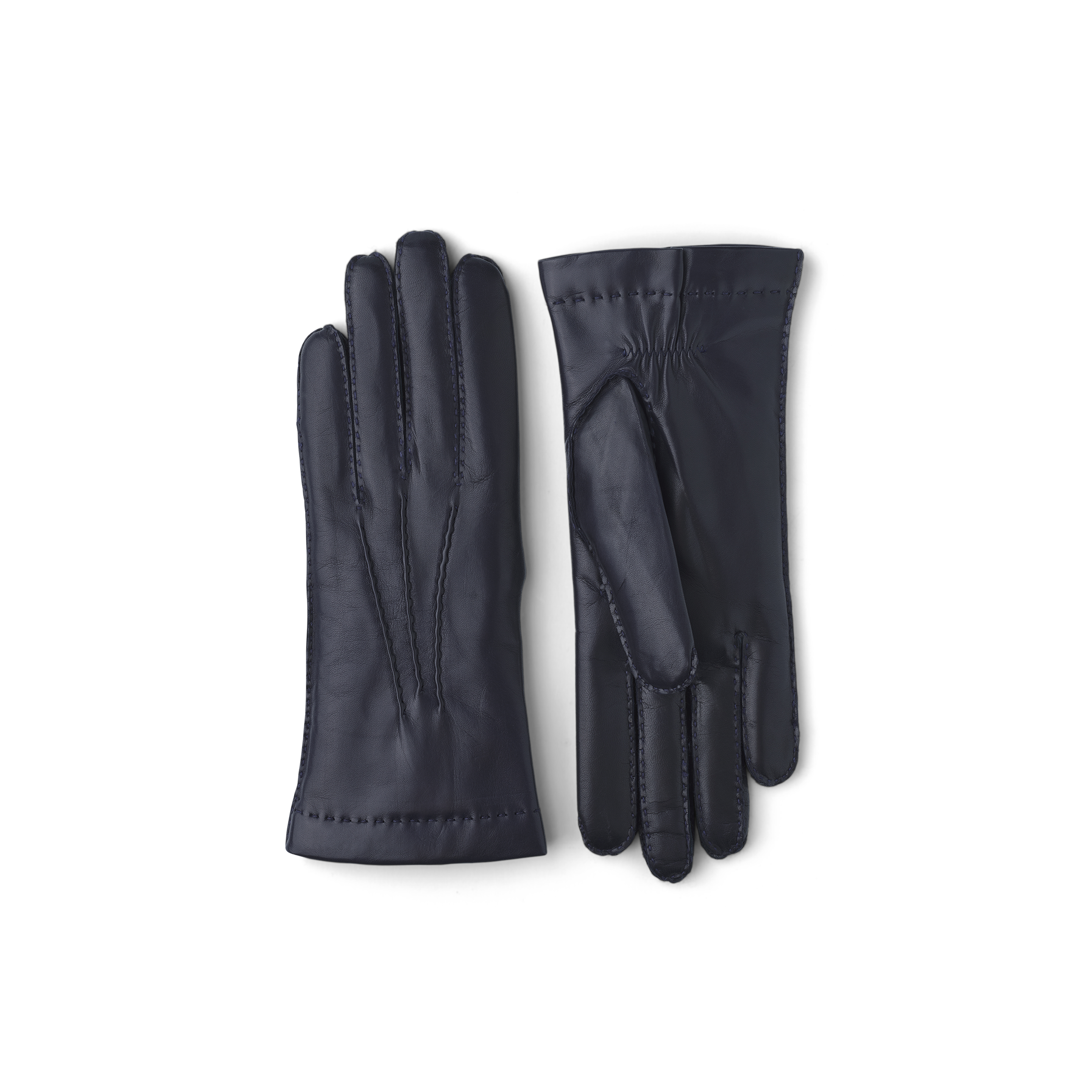 Dark blue hand-sewn hairsheep leather glove