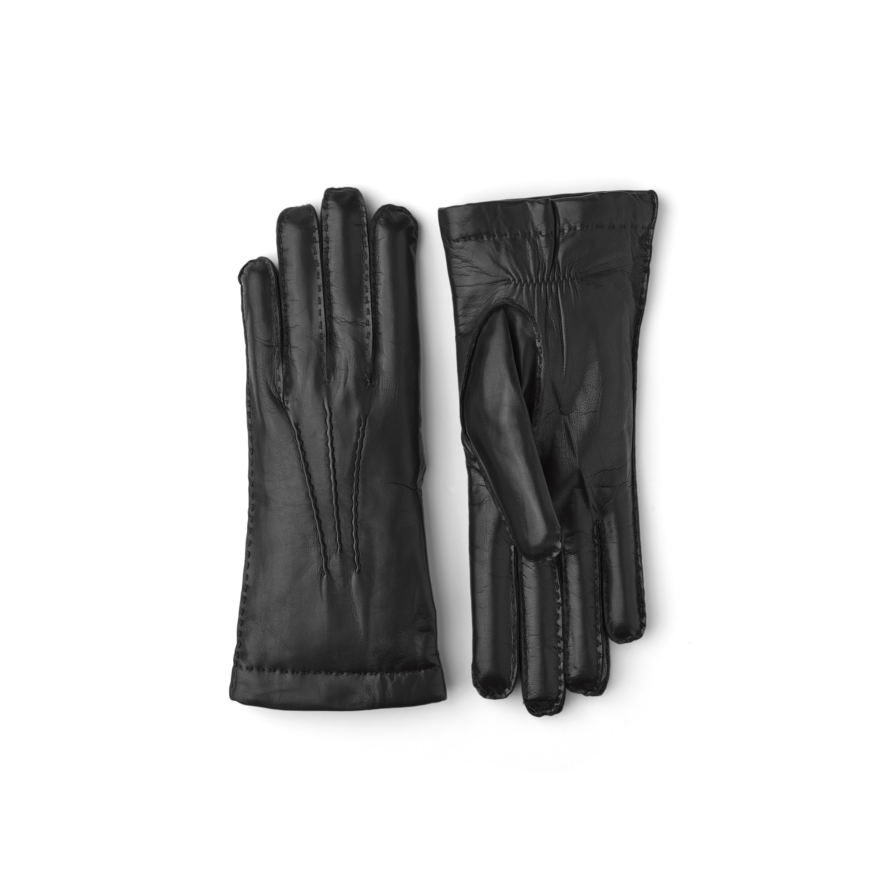 Black hand-sewn hairsheep leather glove