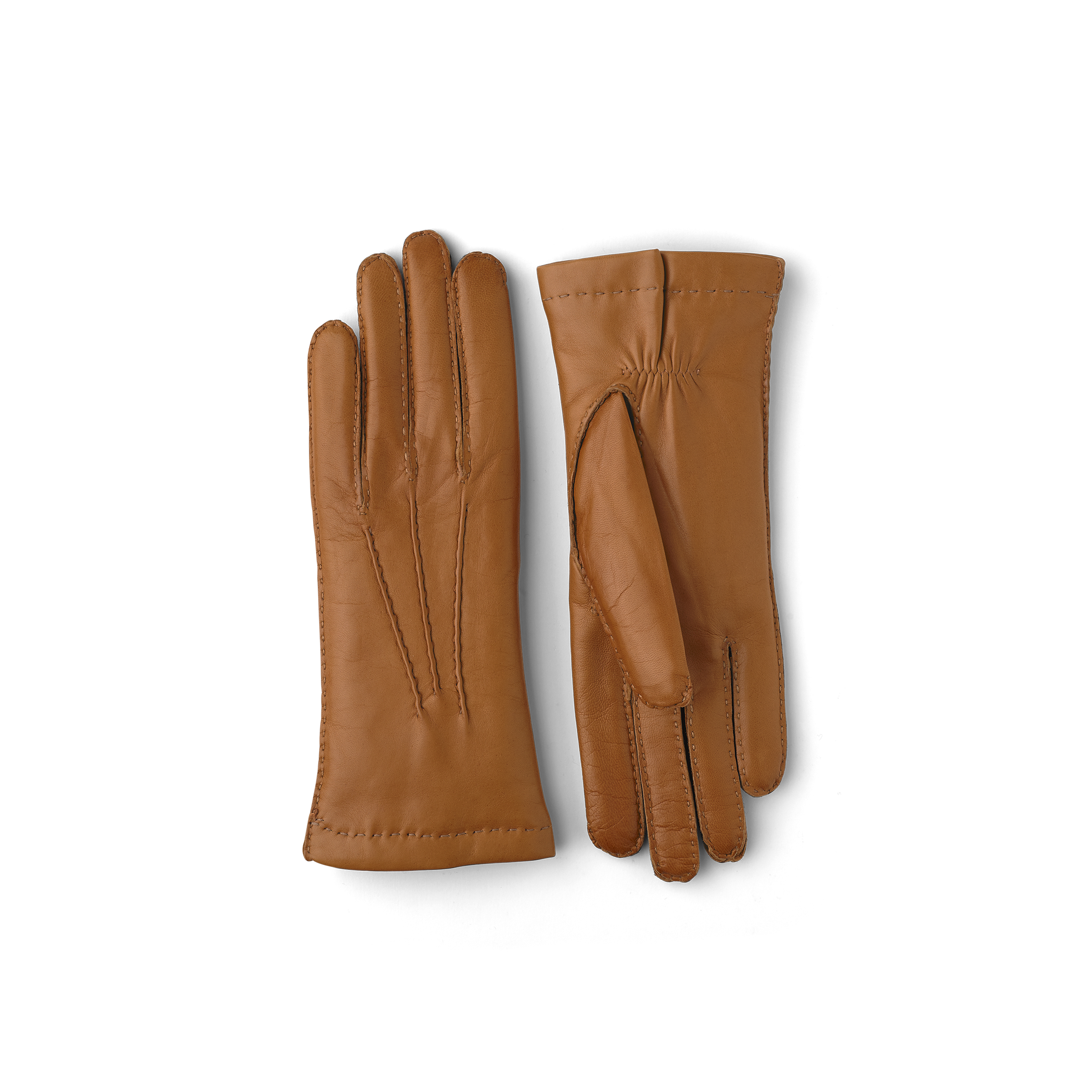 Light brownish-yellow hand-sewn hairsheep leather glove