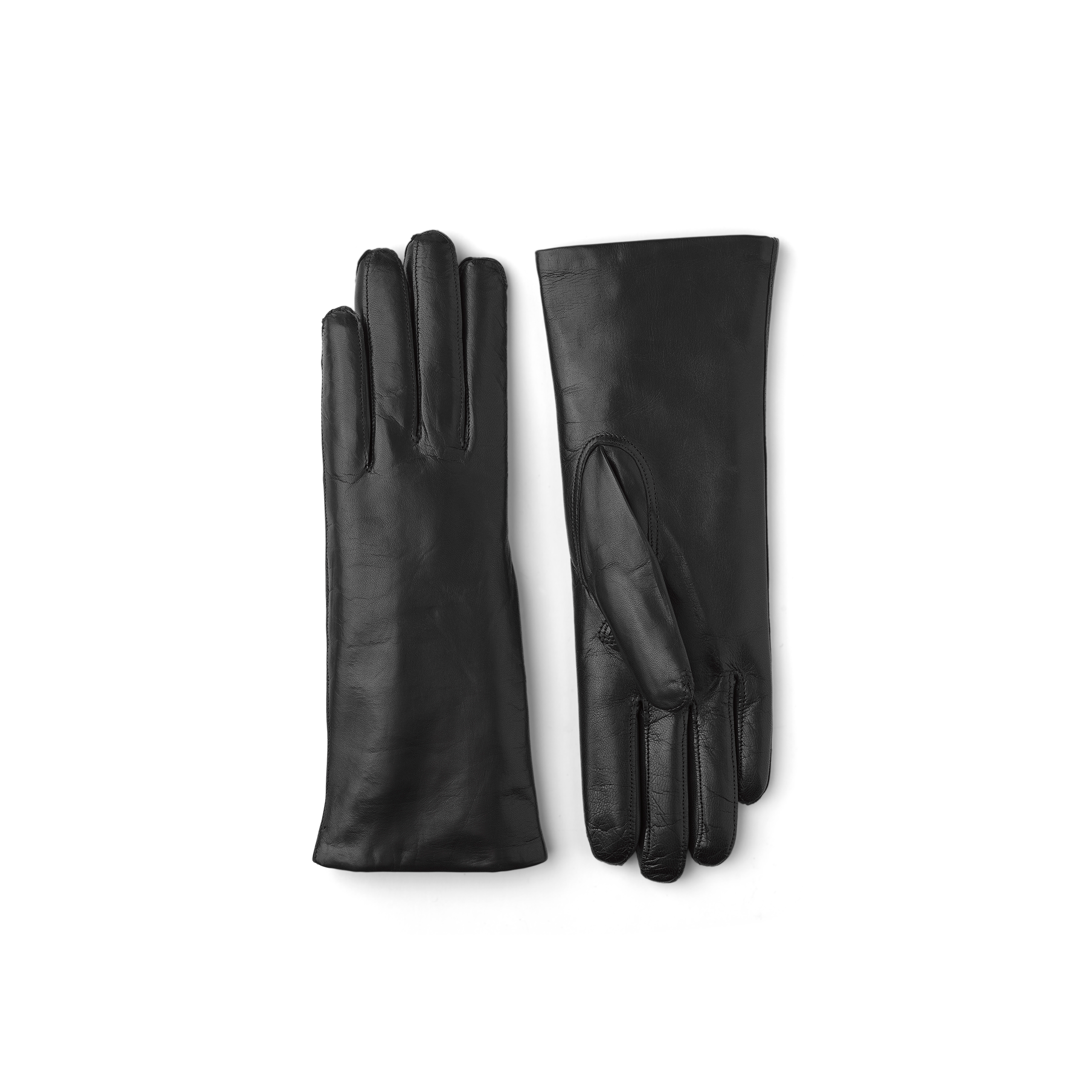 Black machine-sewn hairsheep leather glove