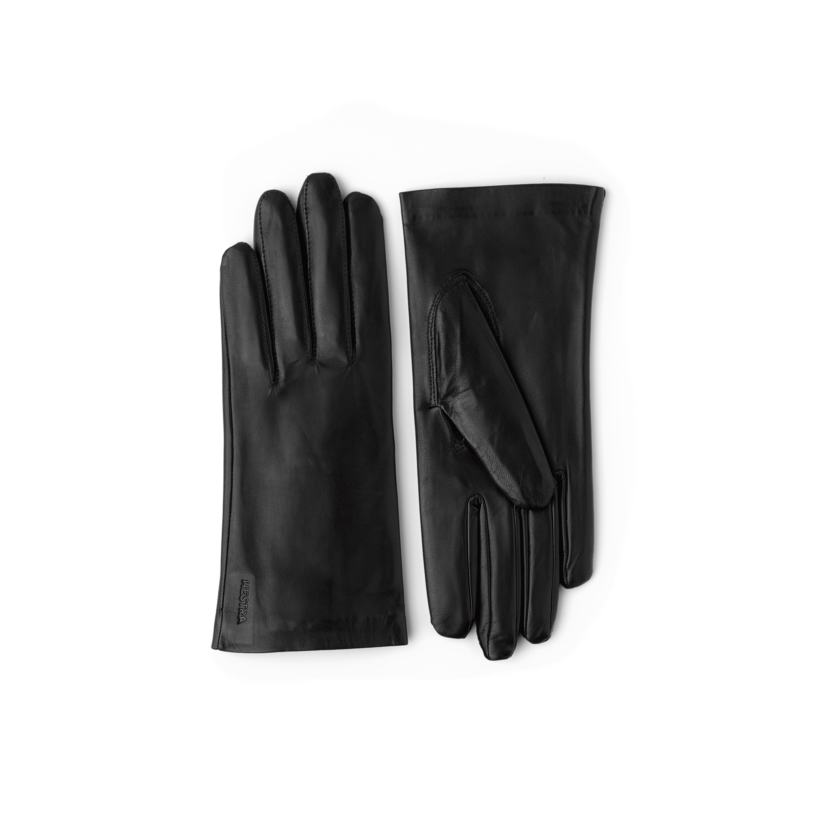 Black machine-sewn hairsheep leather glove