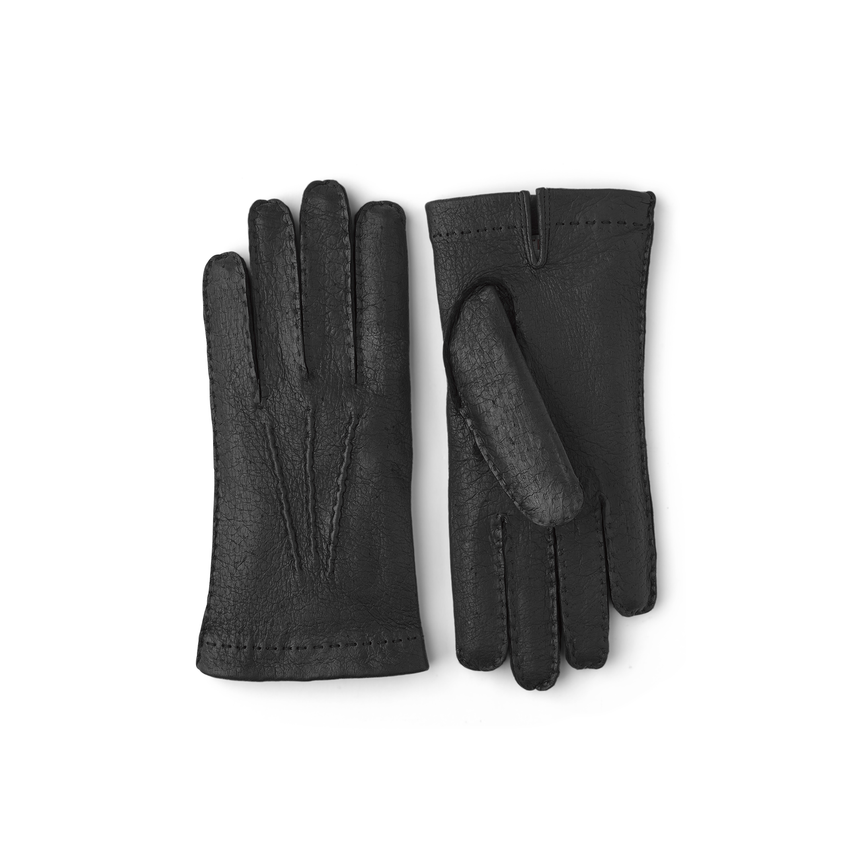 Black hand-sewn peccary leather glove