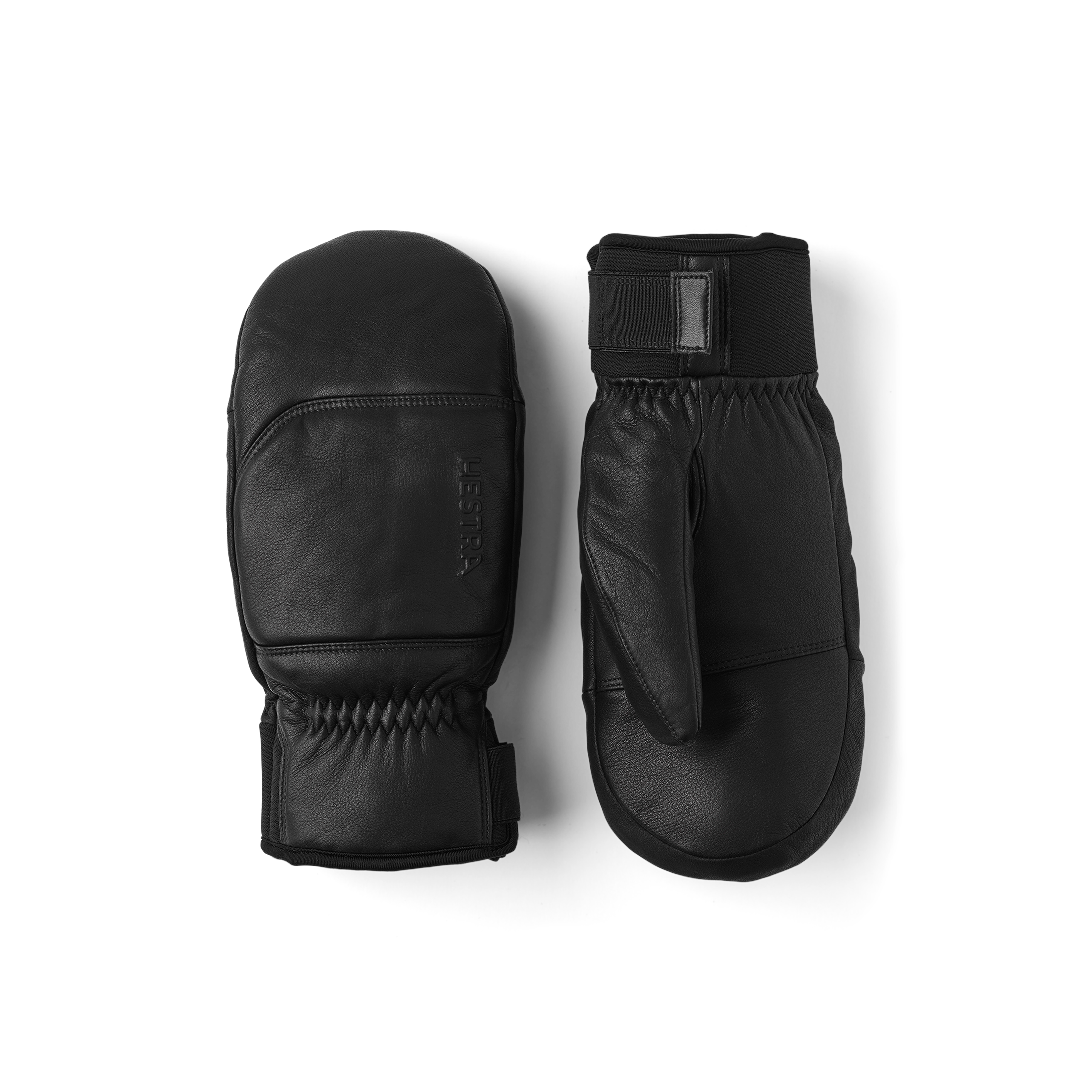 Black cow hide mitten