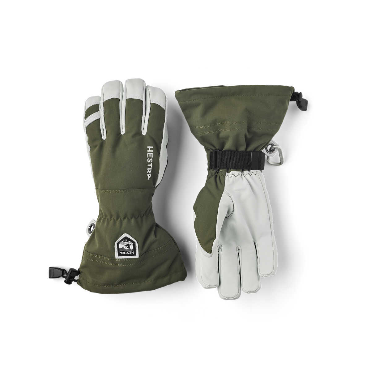 HESTRA：Leather GORE-TEX、5本指、MD8、カーキ、新品 Army Leather Heli Ski - 5 finger – Hestra Gloves