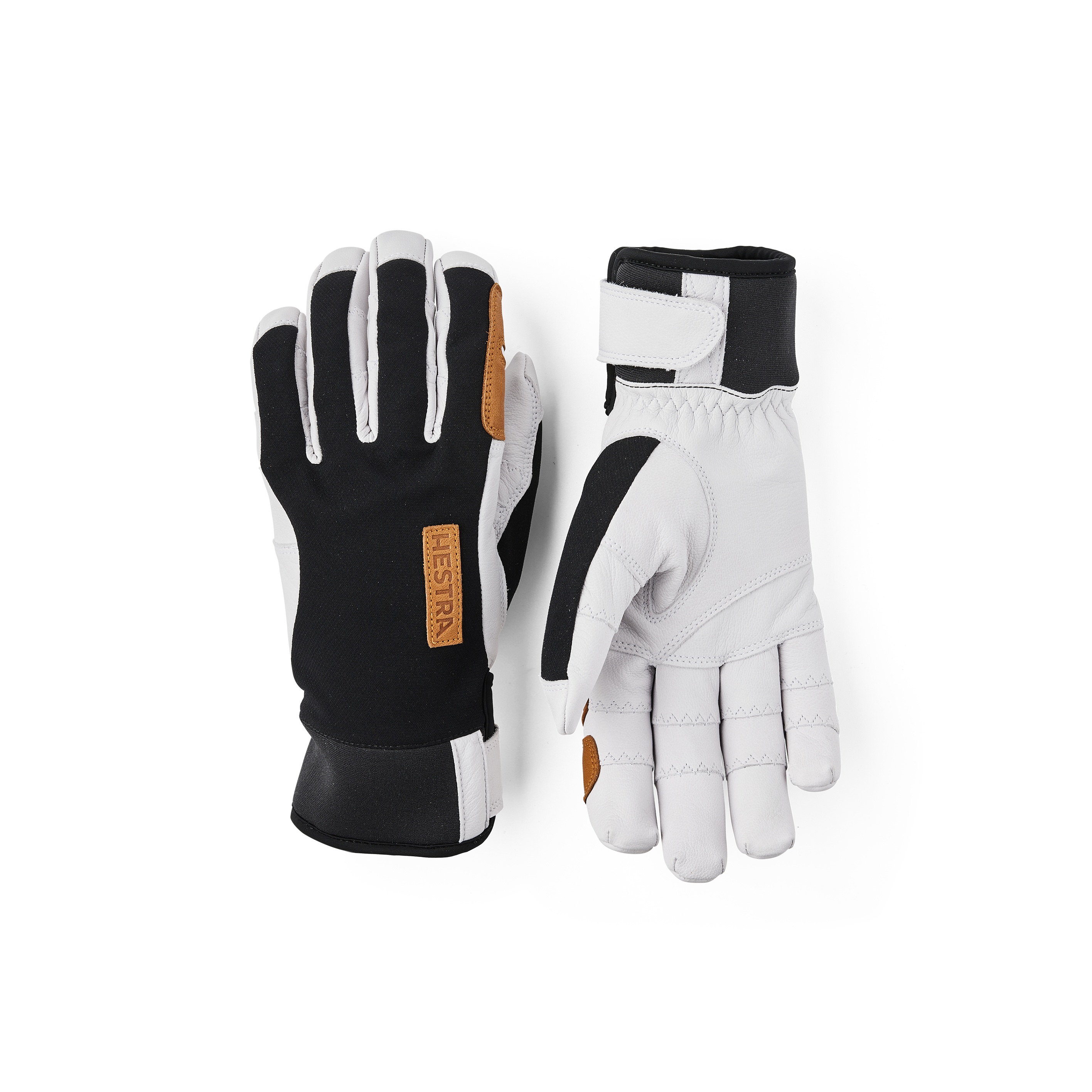 Black glove with white goat leather palm