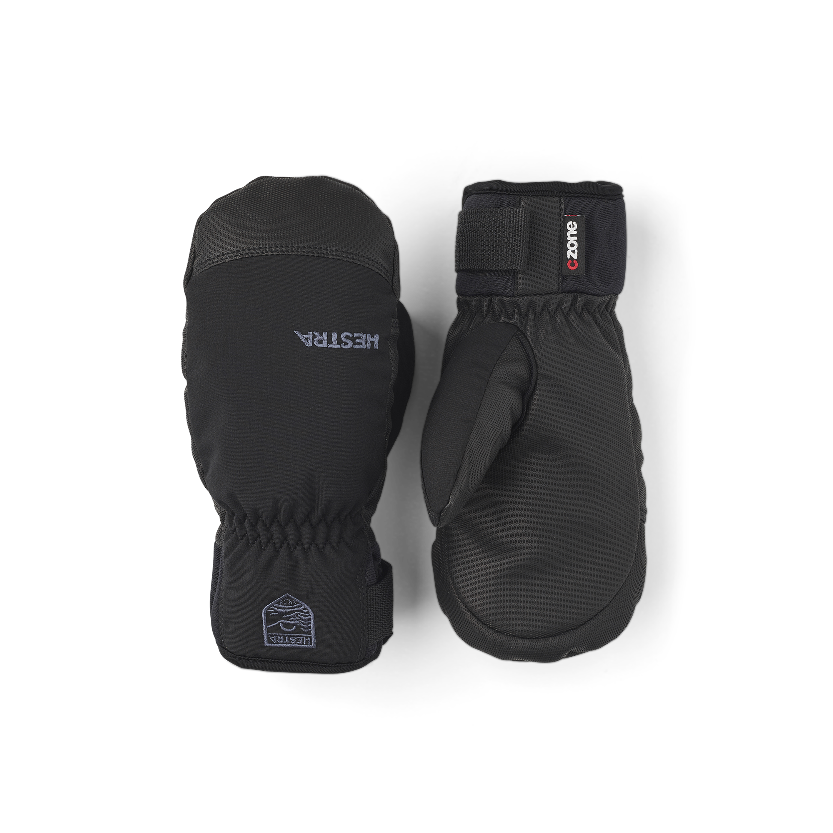 Black fabric mitten with black palm
