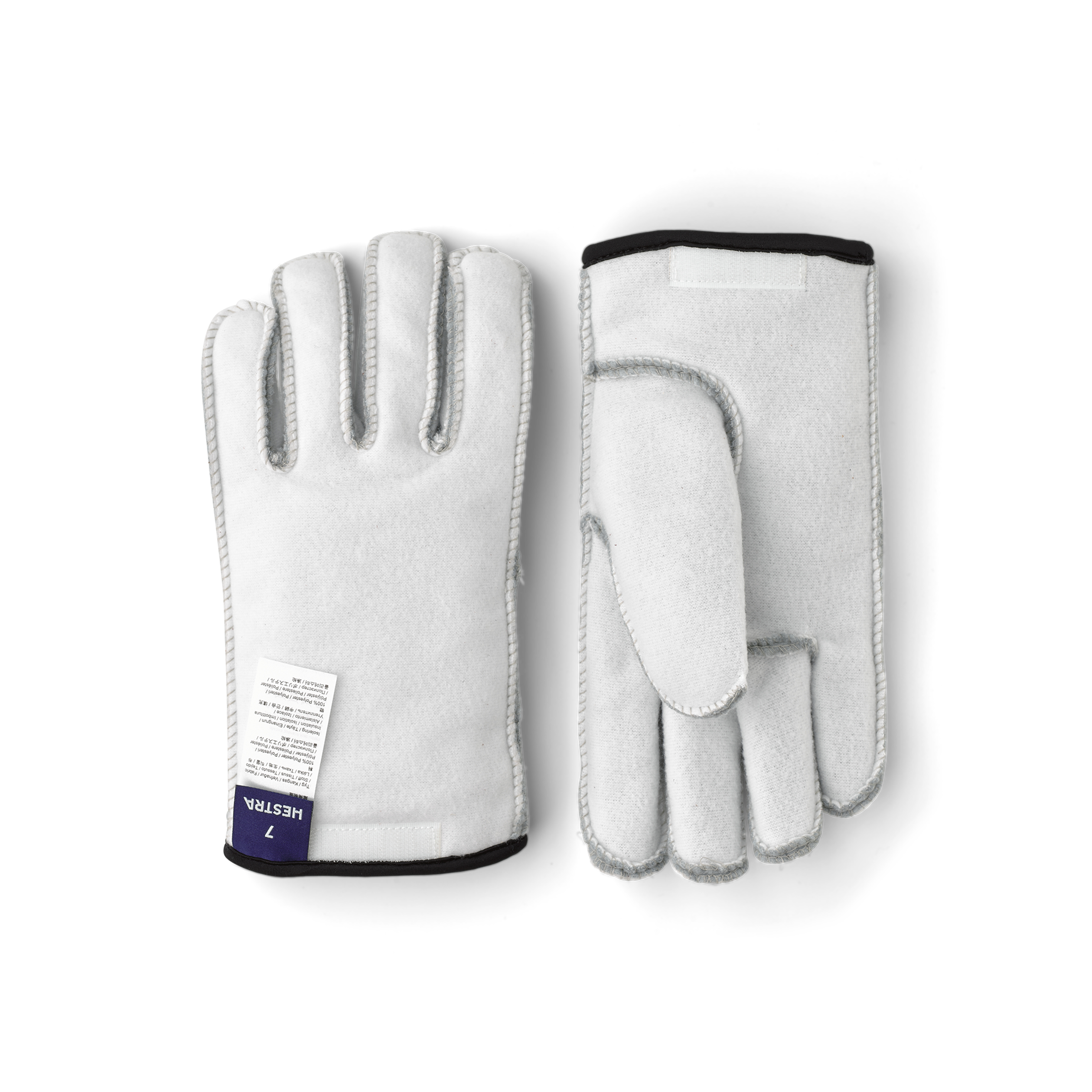 White machine-sewn liner glove